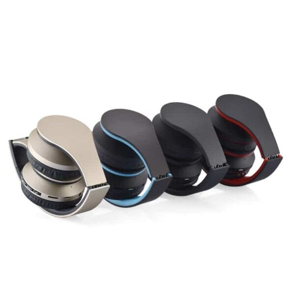 bth-811 4-i-1 over-øre trådløs bluetooth hovedtelefon med mikrofon support fm/aux-in/tf card – blå