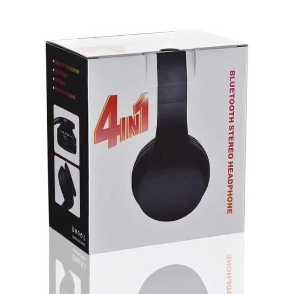 bth-811 4-i-1 over-øre trådløs bluetooth hovedtelefon med mikrofon support fm/aux-in/tf card – blå