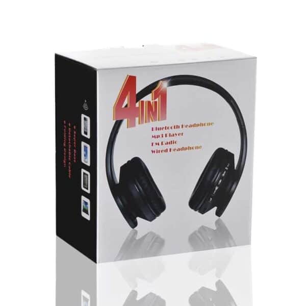 bth-811 4-i-1 over-øre trådløs bluetooth hovedtelefon med mikrofon support fm/aux-in/tf card – blå