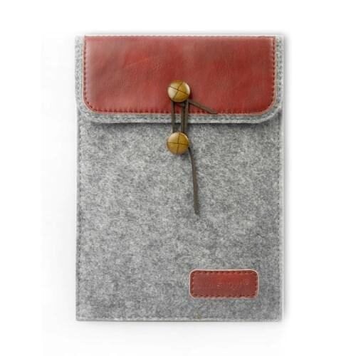 Ipad Air 2 (a1566, A1567) - J.m.show Envelope Pu Læder Uldgarn Cover Taske - Rød