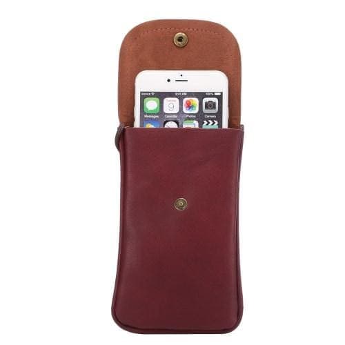 Motherland Lad os gøre det Forstærke Køb IPhone 6s Plus / Galaxy Note 5 - PU Læder Lomme Taske Med Rem - Rød Til  29,00 Kr.