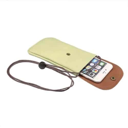 Iphone 6s Plus / Galaxy Note 5 - Pu Læder Lomme Taske Med Rem - Grøn