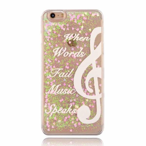 Iphone 6/6s – Funklende Pulver Og Hjerter Hard Cover – Musiknoder