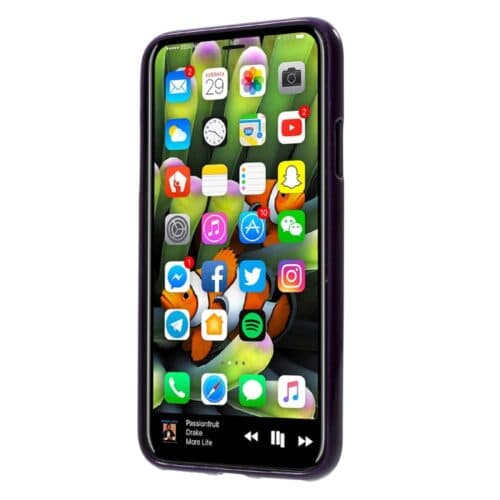 Iphone X - Blødt Gummi Cover Beskyttende Bagside - Mørkelilla