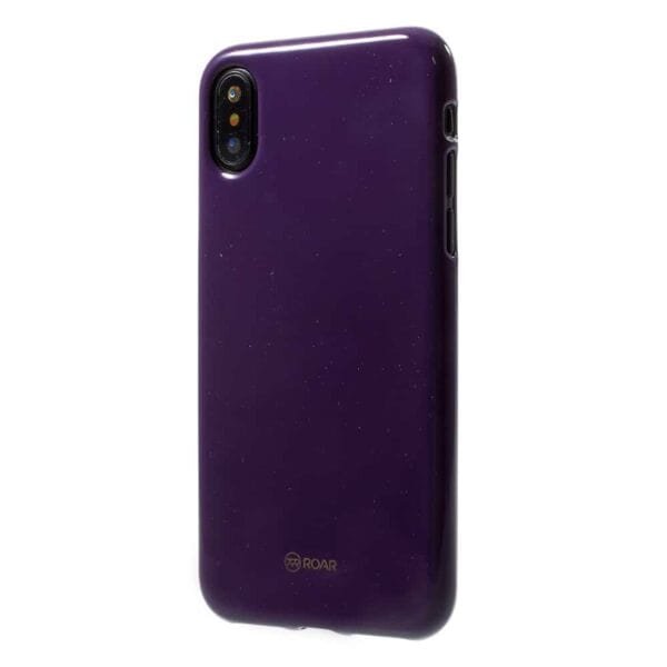Iphone X - Blødt Gummi Cover Beskyttende Bagside - Mørkelilla