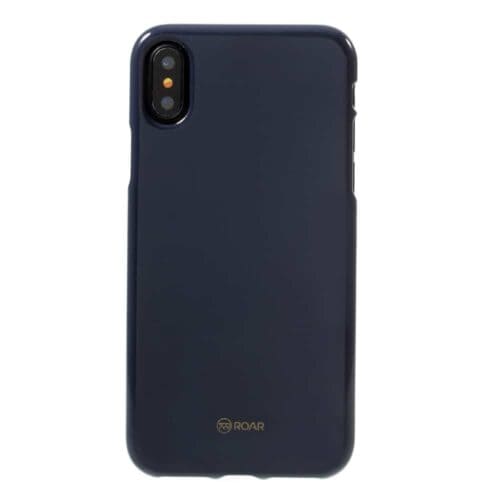 Iphone X - Blødt Gummi Cover Beskyttende Bagside - Mørkeblå