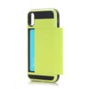 Iphone X - Plastik Og Gummi Hybrid Cover Med Kreditkort Holdere - Grøn