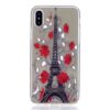 Iphone X - Blødt Gummi Cover Transparent Med Præget Mønster - Eiffeltårnet