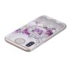 Iphone X - Blødt Gummi Cover Transparent Med Præget Mønster - Blomsterkrans Og Sommerfugle