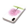Iphone X - Gummi Cover Med Klart Støbt Mønster - Lyserødt Blomstertræ