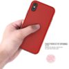 Iphone X - Plastik Og Gummi Hybrid Cover Med Beskyttende Gummibelagt Overflade - Rød