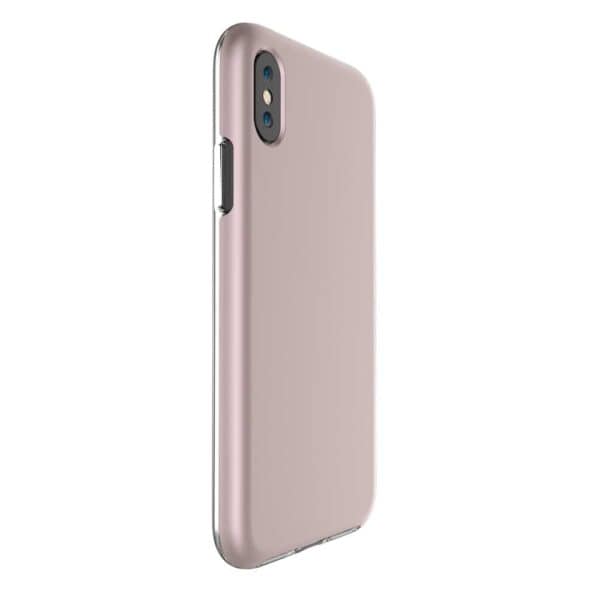 Iphone X – Plastik Og Gummi Hybrid Cover Med Beskyttende Gummibelagt Overflade – Rosaguld