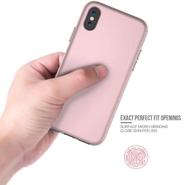 Iphone X – Plastik Og Gummi Hybrid Cover Med Beskyttende Gummibelagt Overflade – Rosaguld