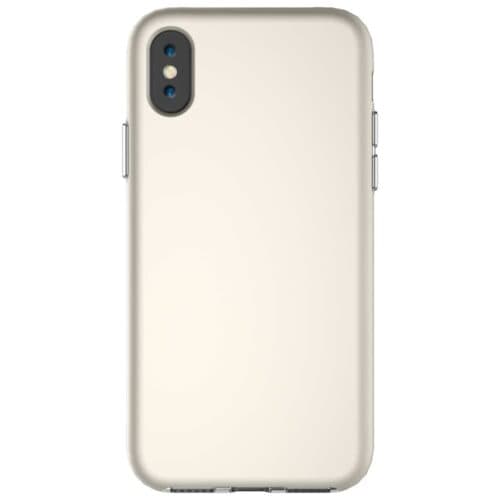 Iphone X - Plastik Og Gummi Hybrid Cover Med Beskyttende Gummibelagt Overflade - Guldfarve