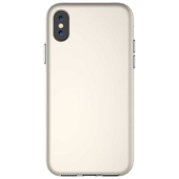 iphone x – plastik og gummi hybrid cover med beskyttende gummibelagt overflade – guldfarve