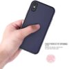 iphone x – plastik og gummi hybrid cover med beskyttende gummibelagt overflade – mørkeblå