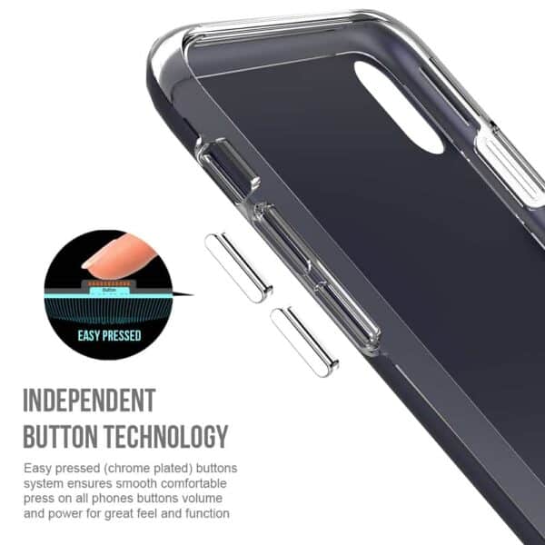 iphone x – plastik og gummi hybrid cover med beskyttende gummibelagt overflade – mørkeblå