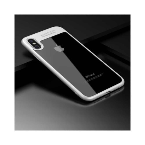 Iphone X - Gummi Ramme Og Klart Akryl Cover - Hvid