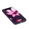 Iphone X - Mat Gummi Cover Med Præget Mønster - Elegant Blomst