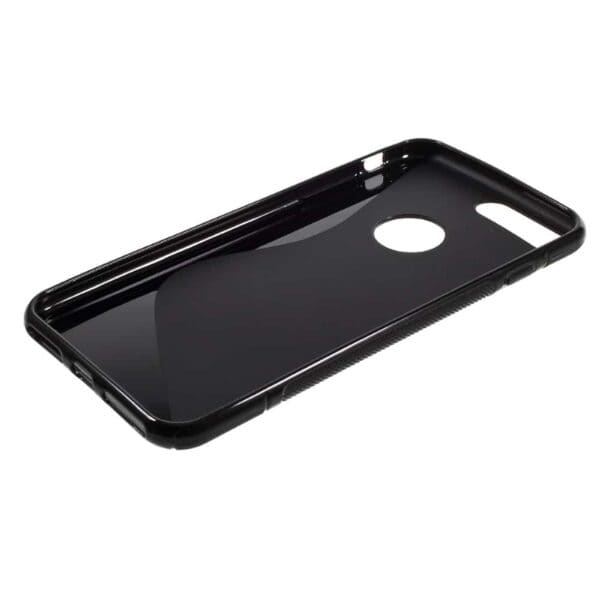 Iphone 8 Plus - Gummi Cover Med Klassisk S-line Design - Sort