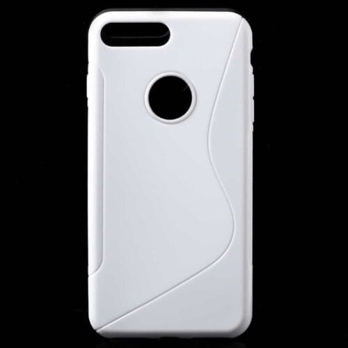 Iphone 8 Plus - Gummi Cover Med Klassisk S-line Design - Hvid