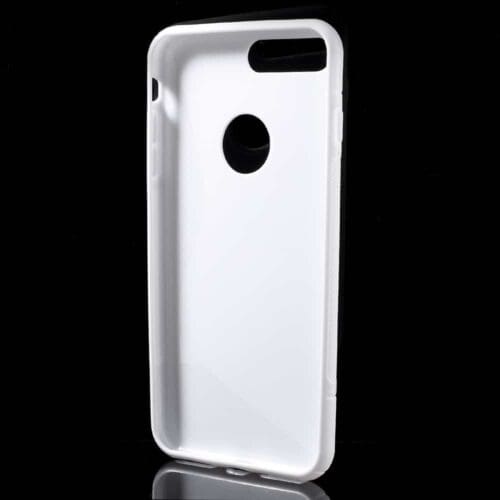 Iphone 8 Plus - Gummi Cover Med Klassisk S-line Design - Hvid