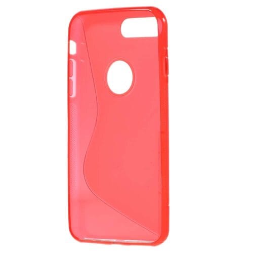 Iphone 8 Plus - Gummi Cover Med Klassisk S-line Design - Rød