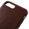 iphone 8 plus – gummi cover med overtrukket kunstlæder skindmønster – brun