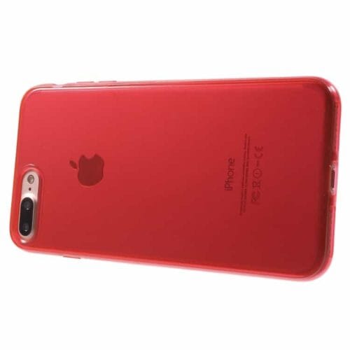 Iphone 7 Plus - Klart Blankt Gummi Tpu Cover - Rød