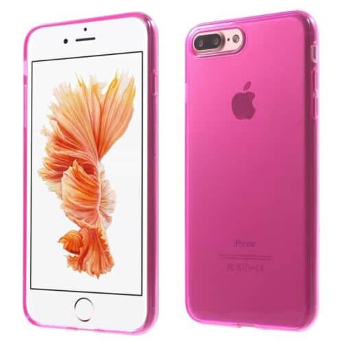 Iphone 7 Plus - Klart Blankt Gummi Tpu Cover - Rosa