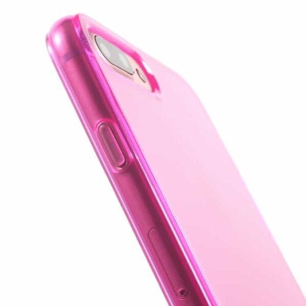 Iphone 7 Plus - Klart Blankt Gummi Tpu Cover - Rosa