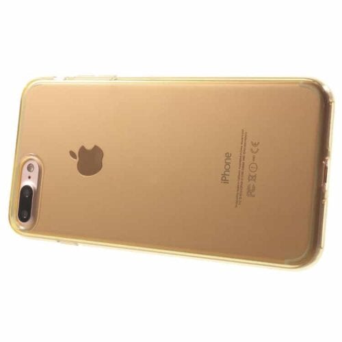 Iphone 7 Plus - Klart Blankt Gummi Tpu Cover - Guldfarve