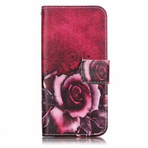 Iphone 7 - Mønstret Pu Læder Etui Pung - Blomstrende Rose