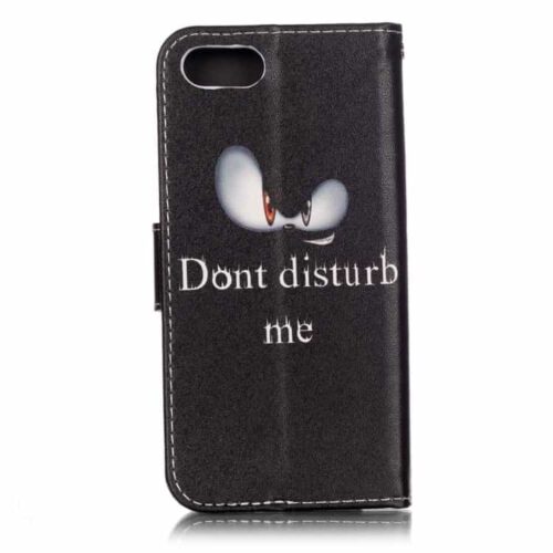 Iphone 7 - Mønstret Pu Læder Etui Pung - Do Not Disturb Me