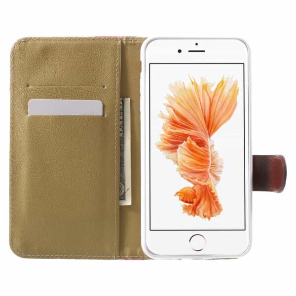 Iphone 7 Plus - Friske Blomster Pung Pu Læder Stand Etui - Hvid