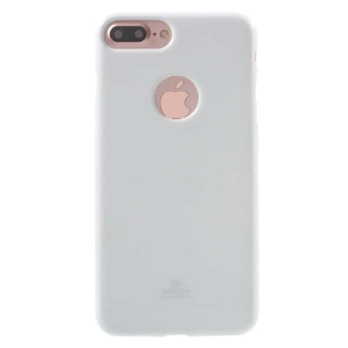 Iphone 8 Plus - Gummi Cover Med Funklende Pulver Design - Hvid