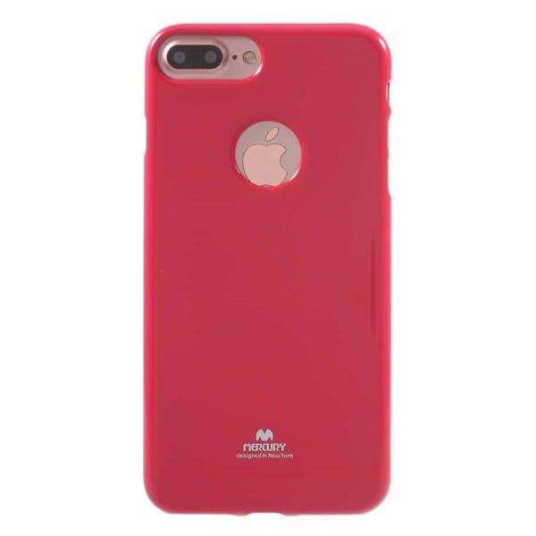 iphone 8 plus – gummi cover med funklende pulver design – rosa