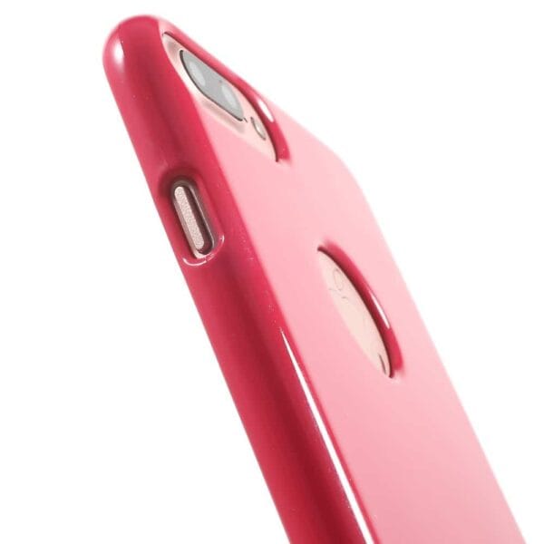 iphone 8 plus – gummi cover med funklende pulver design – rosa