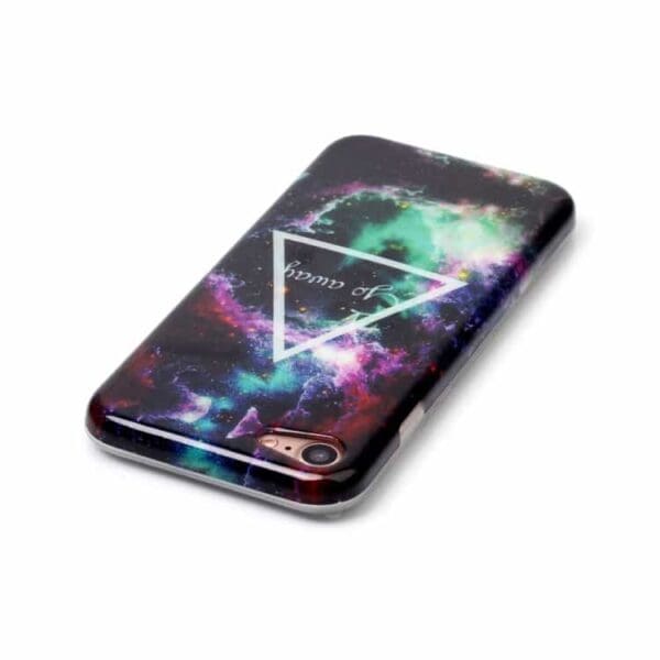 Iphone 7 - Imd Gummi Tpu Beskyttende Cover - Galakse Og Trekant