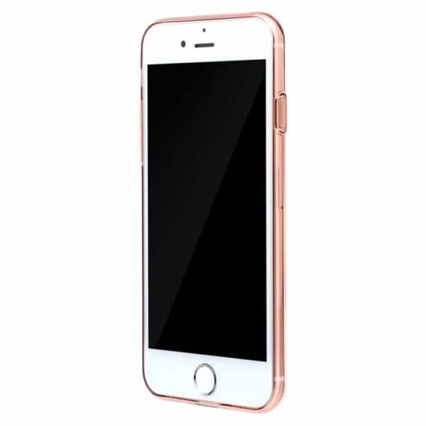 Iphone 7 - Baseus Simple Series Klart Tpu Cover Med Støvplug - Rosaguld