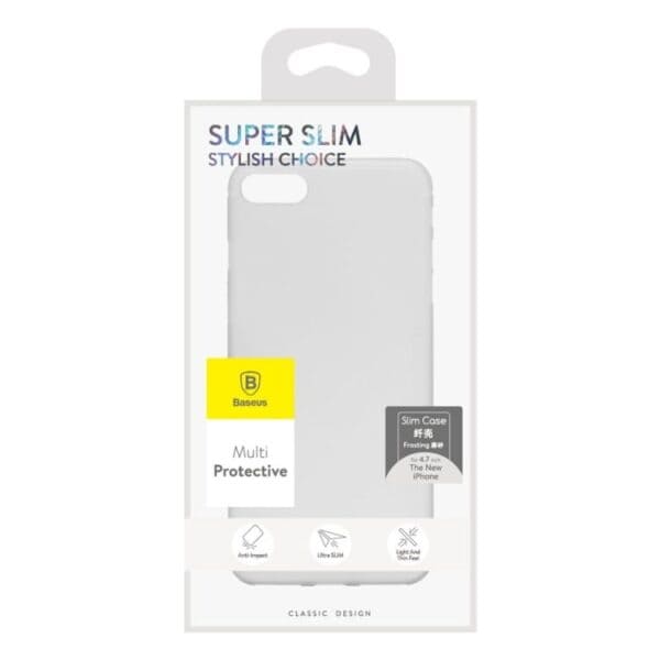 Iphone 7 - Baseus 0.5mm Hard Cover Mat - Transparent Hvid