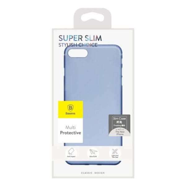 Iphone 7 - Baseus 0.5mm Hard Cover Mat - Transparent Blå