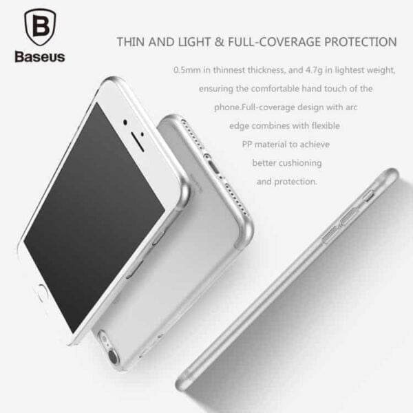 Iphone 7 Plus - Baseus 0.5mm Hard Cover Mat - Transparent Hvid