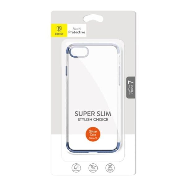 Iphone 7 Plus - Baseus Glitter Series Hard Pc - Mørke Blå