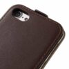 iphone 7 – vertical flip pu læder cover – brun