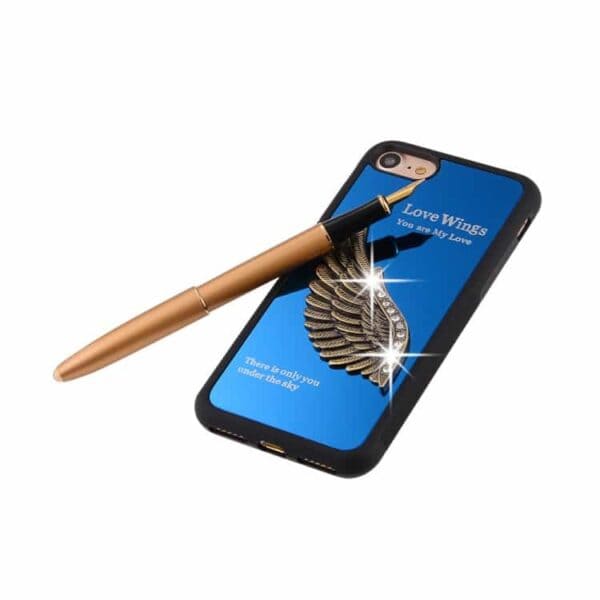 Iphone 7 - 3d Vinge Aluminium Alloy Overtrukket Hard Pc Cover - Blå