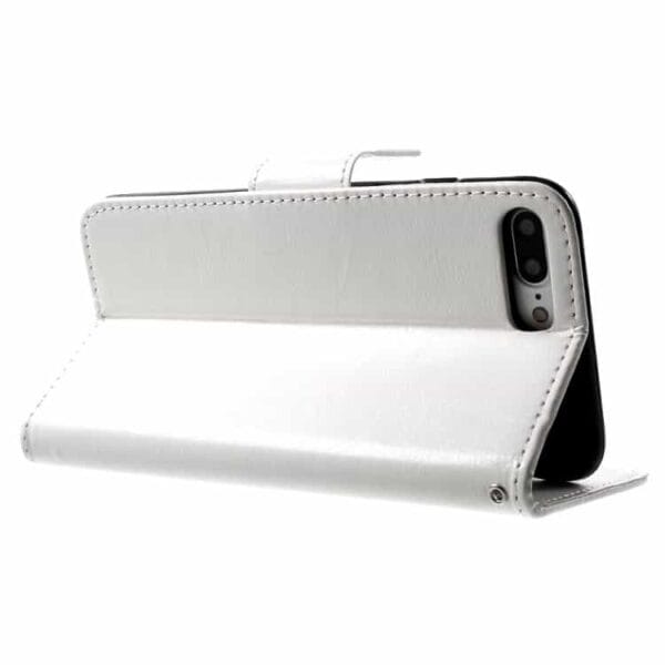 Iphone 7 Plus - Pu Læder Pung Med Kortslots - Hvid