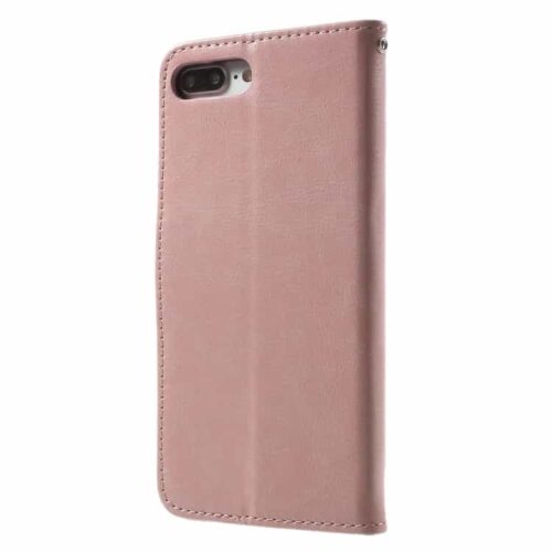 Iphone 7 Plus - Pu Læder Pung Med Kortslots - Pink
