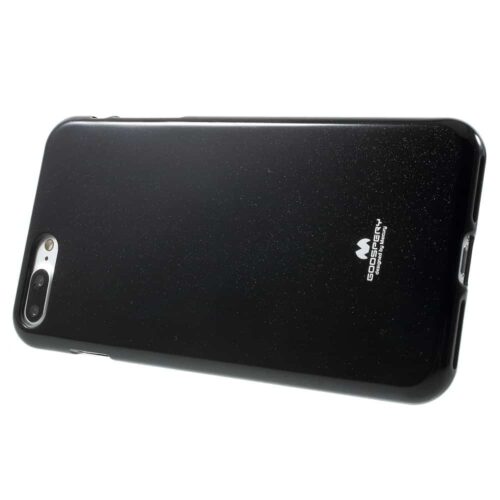 Iphone 8 Plus - Gummi Cover Med Funklende Pulver - Sort