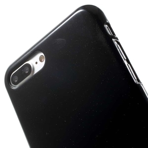 iphone 8 plus – gummi cover med funklende pulver – sort